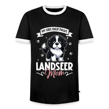 Landseer Mama - T-shirt contrasté Homme - noir/blanc - Devant - AI Model Female 172 light (172cm) & AI Model Male 178 light (178cm)