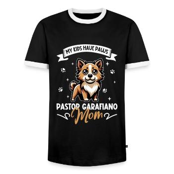 Pastor Garafiano Mama - Männer Kontrast-T-Shirt - Schwarz/Weiß - Vorne - AI Model Female 172 light (172cm) & AI Model Male 178 light (178cm)