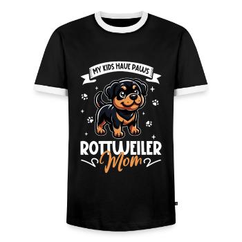 Rottweiler Mama - Männer Kontrast-T-Shirt - Schwarz/Weiß - Vorne - AI Model Female 172 light (172cm) & AI Model Male 178 light (178cm)