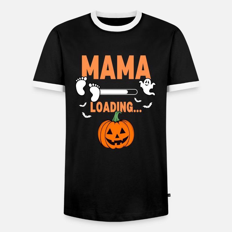 Mama Loading Halloween - Männer Kontrast-T-Shirt - Schwarz/Weiß