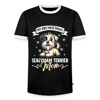 Sealyham Terrier Mom - Men's Ringer Shirt - black/white - Front - AI Model Female 172 light (172cm) & AI Model Male 178 light (178cm)