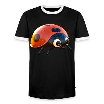 Marienkäfer Ladybug Insekten Bunt Süße Marienkäfer - Männer Kontrast-T-Shirt - Schwarz/Weiß - Vorne - AI Model Female 172 light (172cm) & AI Model Male 178 light (178cm)