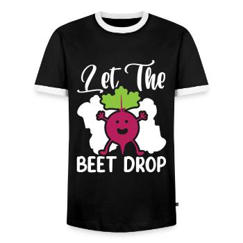 Let The Beet Drop Légumes de betterave pour les végétaliens - T-shirt contrasté Homme - noir/blanc - Devant - AI Model Female 172 light (172cm) & AI Model Male 178 light (178cm)