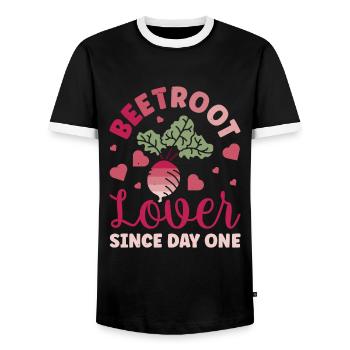 Légumes de betterave pour cadeau d’amoureux des navets - T-shirt contrasté Homme - noir/blanc - Devant - AI Model Female 172 light (172cm) & AI Model Male 178 light (178cm)