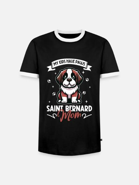 Bernhardiner Mama - Männer Kontrast-T-Shirt - Schwarz/Weiß