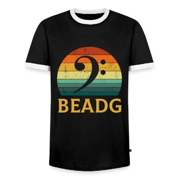 BEADG Bass Clef - Männer Kontrast-T-Shirt - Schwarz/Weiß - Vorne - AI Model Female 172 light (172cm) & AI Model Male 178 light (178cm)