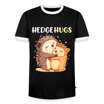Hedgehugs Cute Hedgehog - Männer Kontrast-T-Shirt - Schwarz/Weiß - Vorne - AI Model Female 172 light (172cm) & AI Model Male 178 light (178cm)