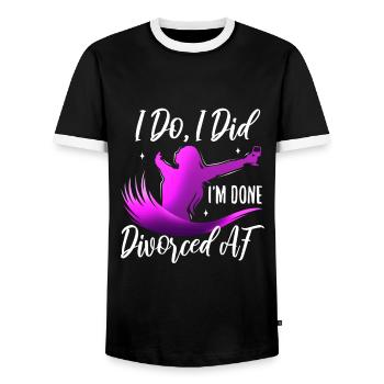 I Do I Did I'm Done - Männer Kontrast-T-Shirt - Schwarz/Weiß - Vorne - AI Model Female 172 light (172cm) & AI Model Male 178 light (178cm)