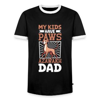 Papa Azawakh - T-shirt contrasté Homme - noir/blanc - Devant - AI Model Female 172 light (172cm) & AI Model Male 178 light (178cm)