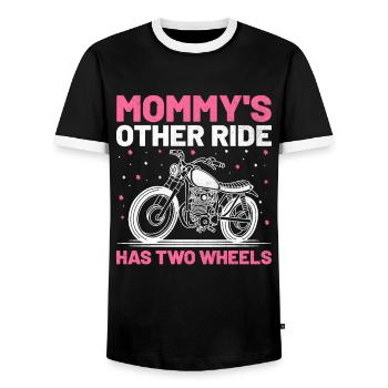 Mommy's Other Ride hat einen zweirädrigen Motorradmotor - Männer Kontrast-T-Shirt - Schwarz/Weiß - Vorne - AI Model Female 172 light (172cm) & AI Model Male 178 light (178cm)