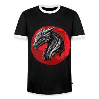 Traditioneller Japanischer Drache Der Drache - Männer Kontrast-T-Shirt - Schwarz/Weiß - Vorne - AI Model Female 172 light (172cm) & AI Model Male 178 light (178cm)