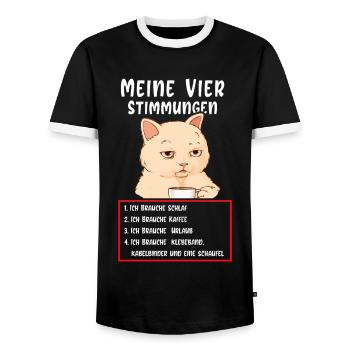 Lazy Tshirt Travail Chat Drôle Sarcasme Bureau - T-shirt contrasté Homme - noir/blanc - Devant - AI Model Female 172 light (172cm) & AI Model Male 178 light (178cm)