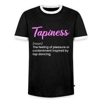 tapiness, tap dance - Männer Kontrast-T-Shirt - Schwarz/Weiß - Vorne - AI Model Female 172 light (172cm) & AI Model Male 178 light (178cm)