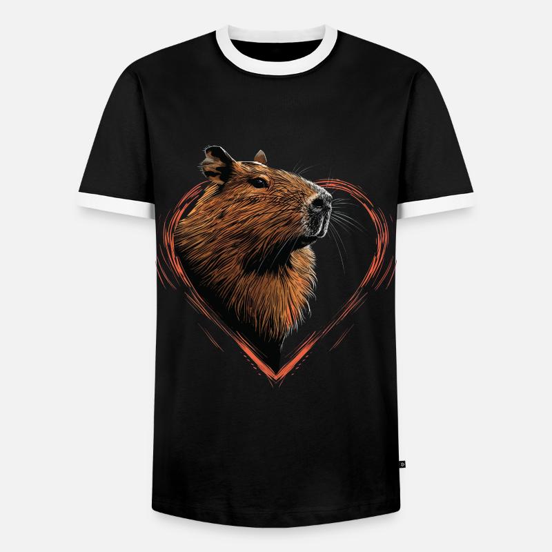 Capybara - Men's Ringer Shirt - black/white