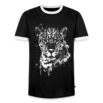 Jaguar - T-shirt contrasté Homme - noir/blanc - Devant - AI Model Female 172 light (172cm) & AI Model Male 178 light (178cm)