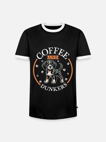 Kaffee und Dunker - Männer Kontrast-T-Shirt - Schwarz/Weiß
