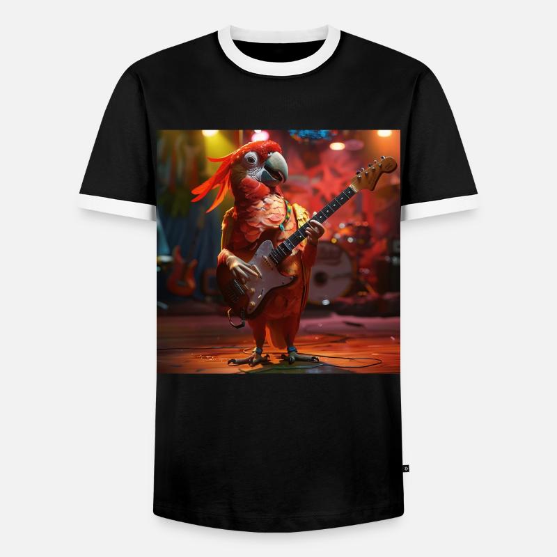 Parrot - Men's Ringer Shirt - black/white