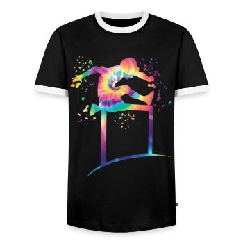 Course de haies Course d’obstacles Courses de haies pour enfants - T-shirt contrasté Homme - noir/blanc - Devant - AI Model Female 172 light (172cm) & AI Model Male 178 light (178cm)