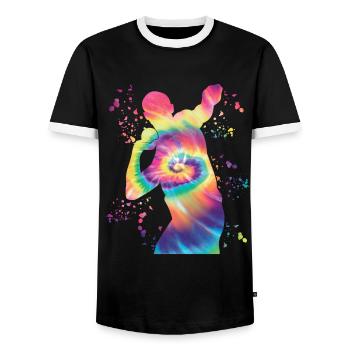 Lanceur de poids Colorsplash Lancer de poids - T-shirt contrasté Homme - noir/blanc - Devant - AI Model Female 172 light (172cm) & AI Model Male 178 light (178cm)