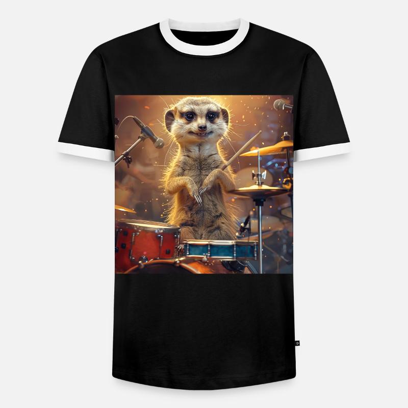 Erdmännchen - Männer Kontrast-T-Shirt - Schwarz/Weiß