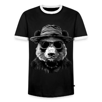 Panda - T-shirt contrasté Homme - noir/blanc - Devant - AI Model Female 172 light (172cm) & AI Model Male 178 light (178cm)