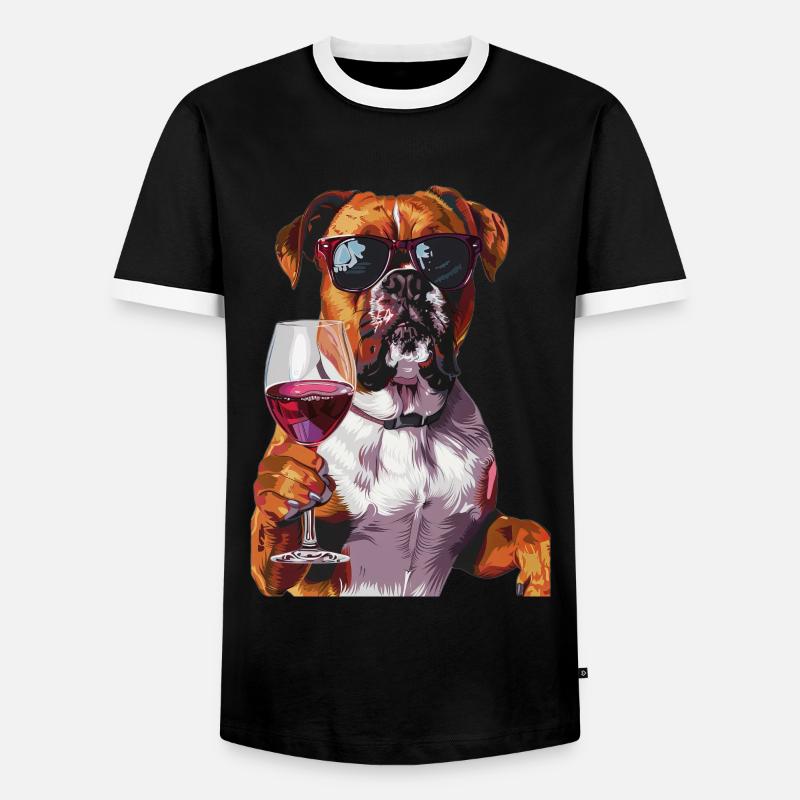 Boxer - Men's Ringer Shirt - black/white