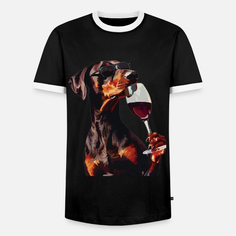 Dobermann - Männer Kontrast-T-Shirt - Schwarz/Weiß