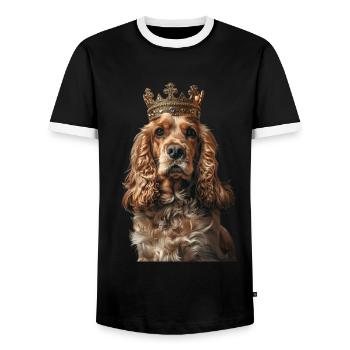 Cocker Spaniel - Männer Kontrast-T-Shirt - Schwarz/Weiß - Vorne - AI Model Female 172 light (172cm) & AI Model Male 178 light (178cm)