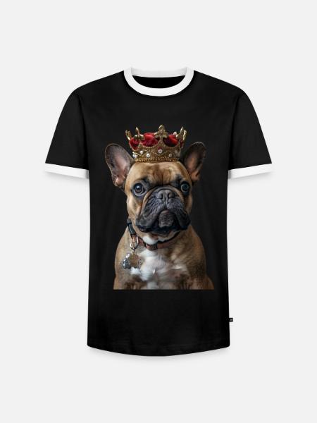 French Bulldog - Men's Ringer Shirt - black/white