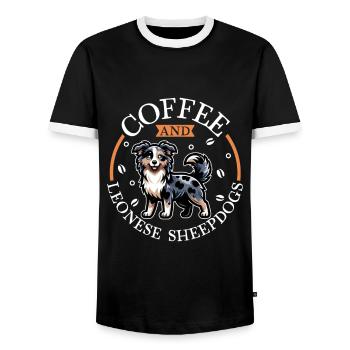 Kaffee und Carea Leonés - Männer Kontrast-T-Shirt - Schwarz/Weiß - Vorne - AI Model Female 172 light (172cm) & AI Model Male 178 light (178cm)