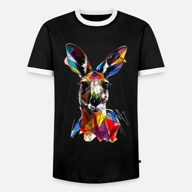 Kangaroo - Men's Ringer Shirt - black/white