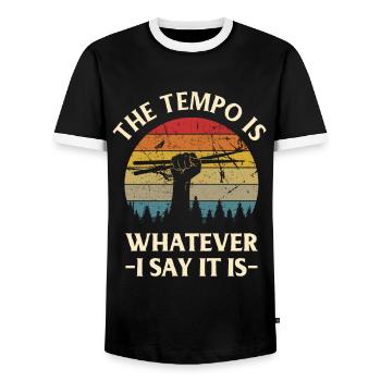 Tambours Baguettes Tambours Batteur Musique Groupe Rock - T-shirt contrasté Homme - noir/blanc - Devant - AI Model Female 172 light (172cm) & AI Model Male 178 light (178cm)