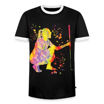 Golfer Colorsplash Golf miniature pour enfants - T-shirt contrasté Homme - noir/blanc - Devant - AI Model Female 172 light (172cm) & AI Model Male 178 light (178cm)