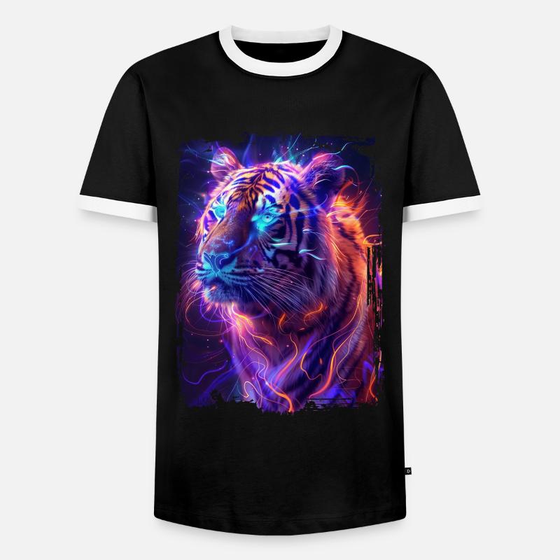 Tiger - Männer Kontrast-T-Shirt - Schwarz/Weiß