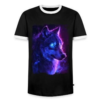 Loup - T-shirt contrasté Homme - noir/blanc - Devant - AI Model Female 172 light (172cm) & AI Model Male 178 light (178cm)