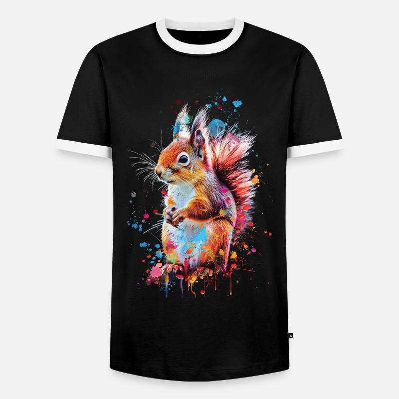 Eichhörnchen - Männer Kontrast-T-Shirt - Schwarz/Weiß