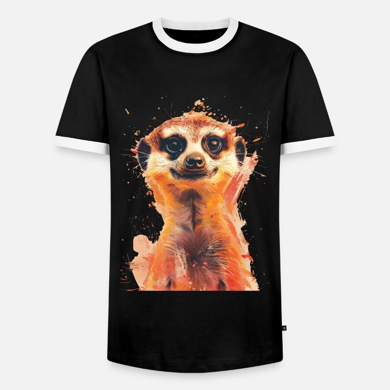Erdmännchen - Männer Kontrast-T-Shirt - Schwarz/Weiß