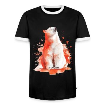 Polar bear - Men's Ringer Shirt - black/white - Front - AI Model Female 172 light (172cm) & AI Model Male 178 light (178cm)