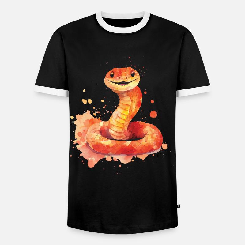 Snake - Men's Ringer Shirt - black/white