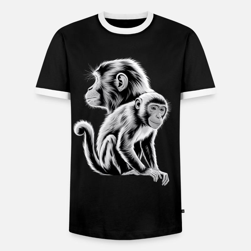 Affe - Männer Kontrast-T-Shirt - Schwarz/Weiß