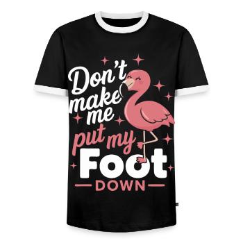 Flamingo Tier Rosa - Männer Kontrast-T-Shirt - Schwarz/Weiß - Vorne - AI Model Female 172 light (172cm) & AI Model Male 178 light (178cm)