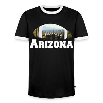 Arizona State Sedona Phoenix Grand Canyon AZ - Men's Ringer Shirt - black/white - Front - AI Model Female 172 light (172cm) & AI Model Male 178 light (178cm)