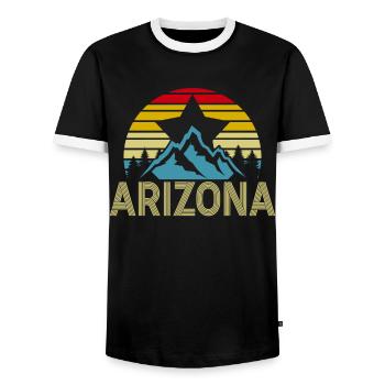 Arizona State Sedona Phoenix Grand Canyon AZ - Men's Ringer Shirt - black/white - Front - AI Model Female 172 light (172cm) & AI Model Male 178 light (178cm)