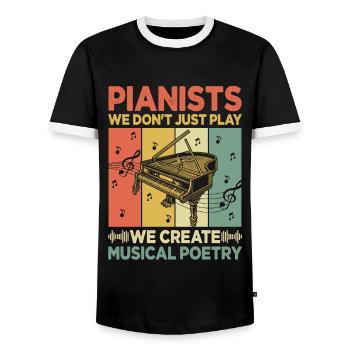Pianisten, die wir nicht spielen, wir schaffen musikalische Poesie Pi - Männer Kontrast-T-Shirt - Schwarz/Weiß - Vorne - AI Model Female 172 light (172cm) & AI Model Male 178 light (178cm)