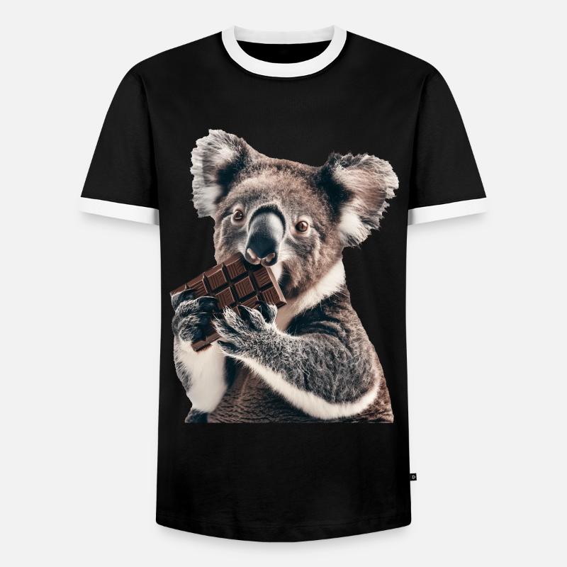 Koala - Men's Ringer Shirt - black/white