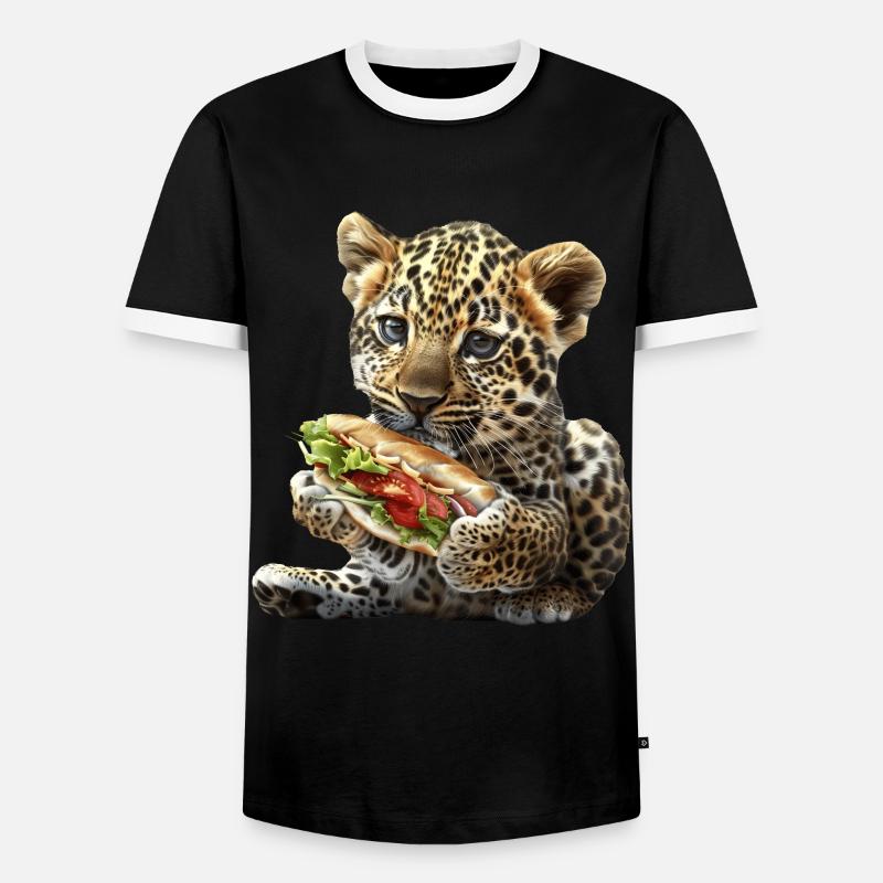 Leopard - Men's Ringer Shirt - black/white