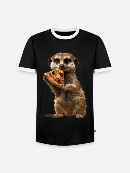 Erdmännchen - Männer Kontrast-T-Shirt - Schwarz/Weiß