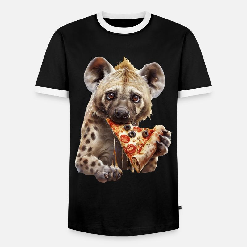 Hyäne - Männer Kontrast-T-Shirt - Schwarz/Weiß