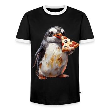 Pingouin - T-shirt contrasté Homme - noir/blanc - Devant - AI Model Female 172 light (172cm) & AI Model Male 178 light (178cm)