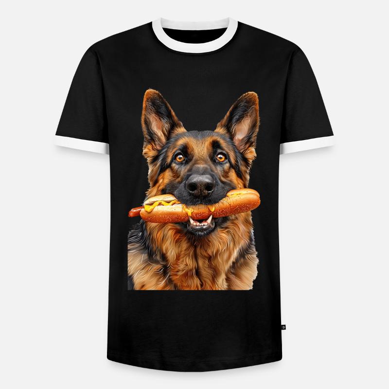 German Shepherd - Men's Ringer Shirt - black/white